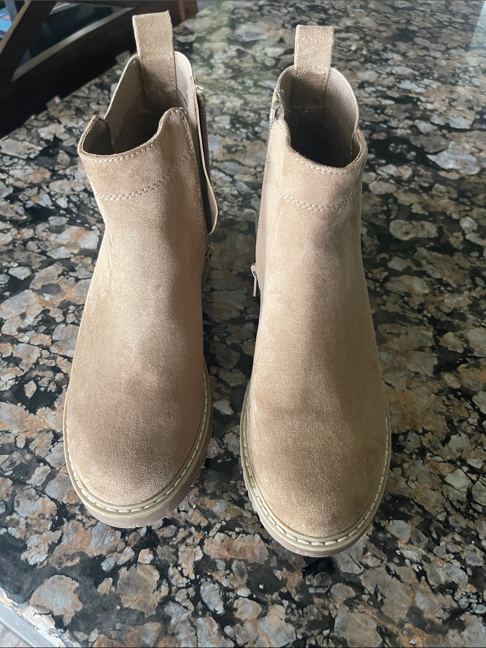 Tan Suede Ankle Boots size 8 1/2 - Picture 2 of 6